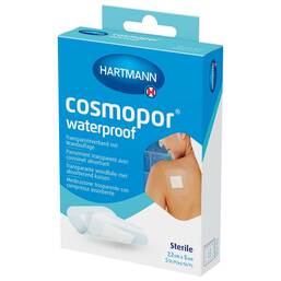 Abbildung: cosmopor® waterproof 7,2 cm x 5 cm steril 5 St, Pflaster PZN 16875930