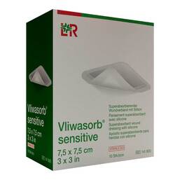 Abbildung: Vliwasorb sensitive 7,5x7,5 cm superabsorb.Wundv. 10 St, Verband PZN 16876421