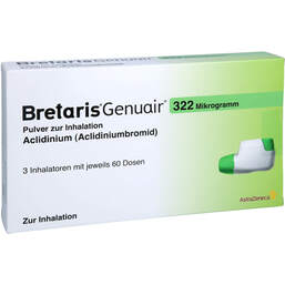 Abbildung: Bretaris Genuair 322 µg Pulver z.Inhalation 3x60ED 3 St, Inhalationspulver PZN 16884685