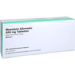Abbildung: Mesalazin Allomedic 500 mg Tabletten magensaftresistent  300 St, Tabletten magensaftresistent PZN 16884981