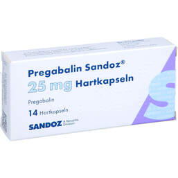 Abbildung: Pregabalin Sandoz 25 mg Hartkapseln 14 St, Hartkapseln PZN 16886968
