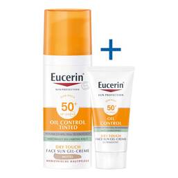 Abbildung: Eucerin Sun Oil Control tinted Creme LSF 50 + mitt. Creme, 50 ml PZN 16887502