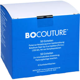 Abbildung: Bocouture 50 Einheiten Pulver zur Herstellung einer Injektionslösung  6 St, Pulver zur Herstellung einer Injektionslösung PZN 16887821