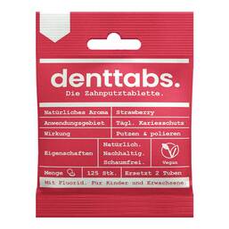 Abbildung: Denttabs Kids Strawberry mit Fluorid 125 St, Tabletten PZN 16887910