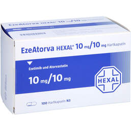 Abbildung: Ezeatorva Hexal 10 mg / 10 mg Hartkapseln 100 St, Hartkapseln PZN 16891165
