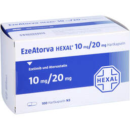 Abbildung: Ezeatorva Hexal 10 mg / 20 mg Hartkapseln 100 St, Hartkapseln PZN 16891188