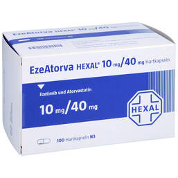 Abbildung: Ezeatorva Hexal 10 mg / 40 mg Hartkapseln 100 St, Hartkapseln PZN 16891202