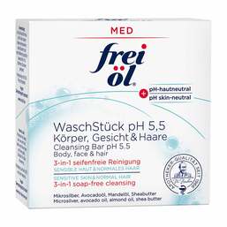 Abbildung: Frei Öl Waschstück pH 5,5 Körper Gesicht Haare Seife, 90 g PZN 16893945