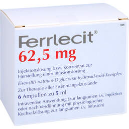 Abbildung: Ferrlecit 62,5 mg Ampullen 6X5 ml, Ampullen PZN 16894695
