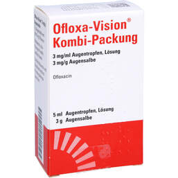 Abbildung: Ofloxa-Vision Kombi-Pack.3 mg / ml Atr + 3 mg / g Aus 1 P, Kombipackung PZN 16895938