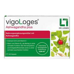 Abbildung: Vigologes Ashwagandha plus Kapseln Kapseln, 120 St PZN 16901403