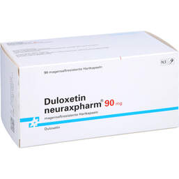 Abbildung: Duloxetin neuraxpharm 90 mg magensaftresistent Hartkapseln 98 St, Magensaftresistente Hartkapseln PZN 16901633