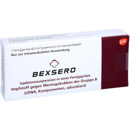 Abbildung: Bexsero Injektionssuspension in Fertigspritzen 1X0.5 ml, Injektionssuspension PZN 16905938