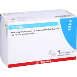 Abbildung: Tiotropium Glenmark 18 µg Hkp.mit Pulver zur Inh. + Inhaler 60 St, Hartkapseln mit Pulver zur Inhalation PZN 16912855
