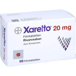 Abbildung: Xarelto 20 mg Filmtabletten 98 St, Filmtabletten PZN 16913961