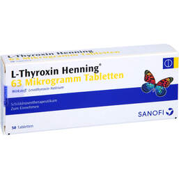 Abbildung: L-Thyroxin Henning 63 µg Tabletten 50 St, Tabletten PZN 16917462