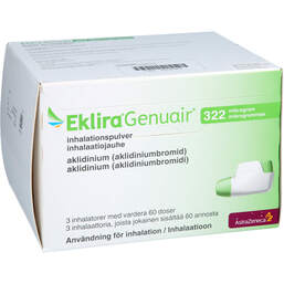 Abbildung: Eklira Genuair 322 µg Pulver zur Inhalation 3x60ED 3 St, Inhalationspulver PZN 16926403
