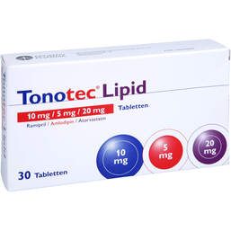 Abbildung: Tonotec Lipid 10 mg / 5 mg / 20 mg Tabletten 30 St, Tabletten PZN 16926656