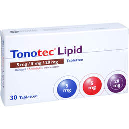 Abbildung: Tonotec Lipid 5 mg / 5 mg / 20 mg Tabletten 30 St, Tabletten PZN 16926774