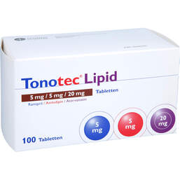 Abbildung: Tonotec Lipid 5 mg / 5 mg / 20 mg Tabletten 100 St, Tabletten PZN 16926780