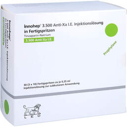 Abbildung: Innohep 3.500 Anti-Xa I.E.0,35 ml Injektionslösung i.e.FS 30X0.35 ml, Injektionslösung in einer Fertigspritze PZN 16926863