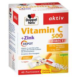 Abbildung: Doppelherz Vitamin C 500 + Zink Depot Direct Pellets Pellets, 40 St PZN 16927093