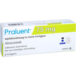 Abbildung: Praluent 75 mg Injektionslösung in einem Fertigpen 2X1 ml, Injektionslösung PZN 16930238