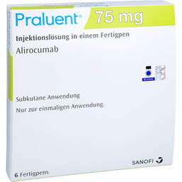 Abbildung: Praluent 75 mg Injektionslösung in einem Fertigpen 6X1 ml, Injektionslösung PZN 16930244