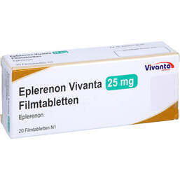 Abbildung: Eplerenon Vivanta 25 mg Filmtabletten 20 St, Filmtabletten PZN 16931781