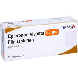 Abbildung: Eplerenon Vivanta 50 mg Filmtabletten 20 St, Filmtabletten PZN 16931812