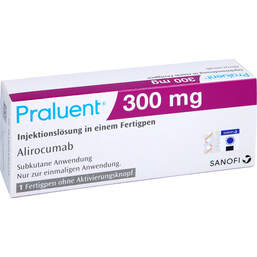 Abbildung: Praluent 300 mg Injektionslösung in einem Fertigpen 1X2 ml, Injektionslösung PZN 16936471
