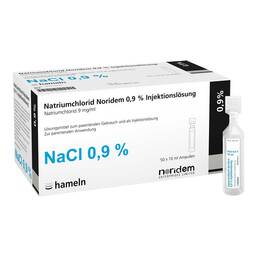 Abbildung: Natriumchlorid Noridem 0,9% Injektionslösung Ampulle  50X10 ml, Injektionslösung PZN 16936519