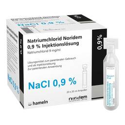 Abbildung: Natriumchlorid Noridem 0,9% Injektionslösung Ampulle 20X20 ml, Injektionslösung PZN 16936525