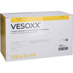 Abbildung: Vesoxx 1 mg / ml Lösung z.intravesikalen Anw.Fertigspritze  100X10 ml, Lösung zur intravesikalen Anwendung PZN 16941443