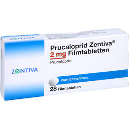 Abbildung: Prucaloprid Zentiva 2 mg Filmtabletten 28 St, Filmtabletten PZN 16942454