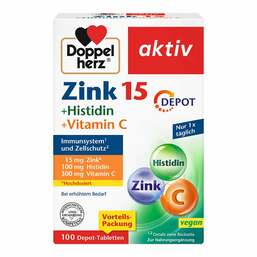 Abbildung: Doppelherz Zink + Histidin + Vitamin C Depot aktiv Tab 100 St, Tabletten PZN 16942951
