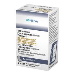 Abbildung: Salmeterol / Fluticasonpropionat Zentiv.25 / 125µg 120 1 St, Dosieraerosol PZN 16957154