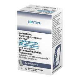 Abbildung: Salmeterol / Fluticasonpropionat Zentiv.25 / 250µg 120 1 St, Dosieraerosol PZN 16957177