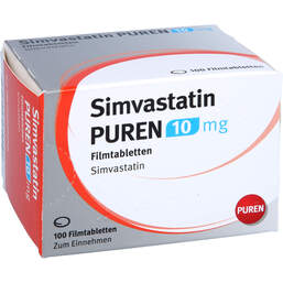 Abbildung: Simvastatin Puren 10 mg Filmtabletten 100 St, Filmtabletten PZN 16958509