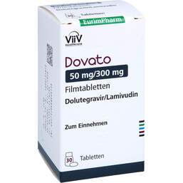 Abbildung: Dovato 50 mg / 300 mg Filmtabletten 1X30 St, Filmtabletten PZN 17147629