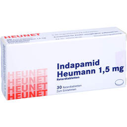 Abbildung: Indapamid Heumann 1,5 mg Retardtabletten Heunet 30 St, Retard-Tabletten PZN 17147836