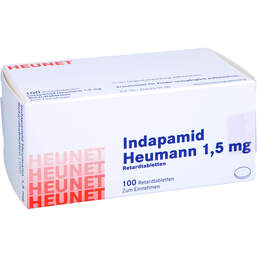 Abbildung: Indapamid Heumann 1,5 mg Retardtabletten Heunet 100 St, Retard-Tabletten PZN 17147871