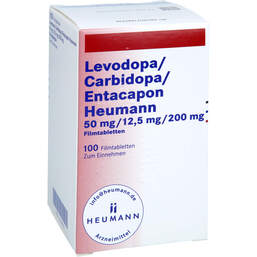 Abbildung: Levodopa / Carbidopa / Entacapon Heumann 50 / 12,5 / 200 100 St, Filmtabletten PZN 17148793