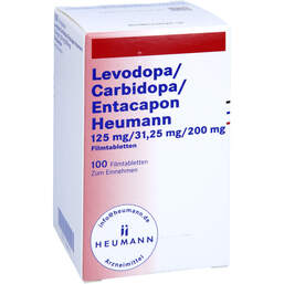 Abbildung: Levodopa / Carbidopa / Entacapon Heumann 125 / 31,25 / 200 100 St, Filmtabletten PZN 17148913