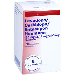Abbildung: Levodopa / Carbidopa / Entacapon Heumann 150 / 37,5 / 200 100 St, Filmtabletten PZN 17148959