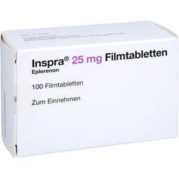 Abbildung: Inspra 25 mg Filmtabletten 100 St, Filmtabletten PZN 17153363