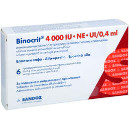 Abbildung: Binocrit 4.000 I.E. / 0,4 ml Injektionslösung in einer Fertigspritze  6X0.4 ml, Injektionslösung in einer Fertigspritze PZN 17155132