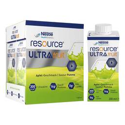Abbildung: Resource Ultra Fruit Apfel flüssig 4X200 ml, Flüssigkeit PZN 17160653