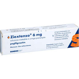 Abbildung: Ziextenzo 6 mg Injektionslösung Fertigspritze mit autom.Nadels. 1 St, Injektionslösung PZN 17161351