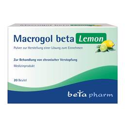Abbildung: Macrogol beta Lemon Pulver  20 St, Pulver zur Herstellung einer Lösung zum Einnehmen PZN 17164763